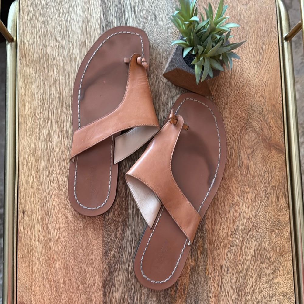 J.Crew Playa Knotted Brown Thong Sandal
